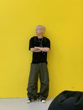 Patched Cotton American Casual Pants