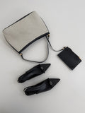 [Card Holder SET] Herringbone Leather Shoulder Bag