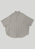 Two Pocket Small Line Boxy Half Shirt