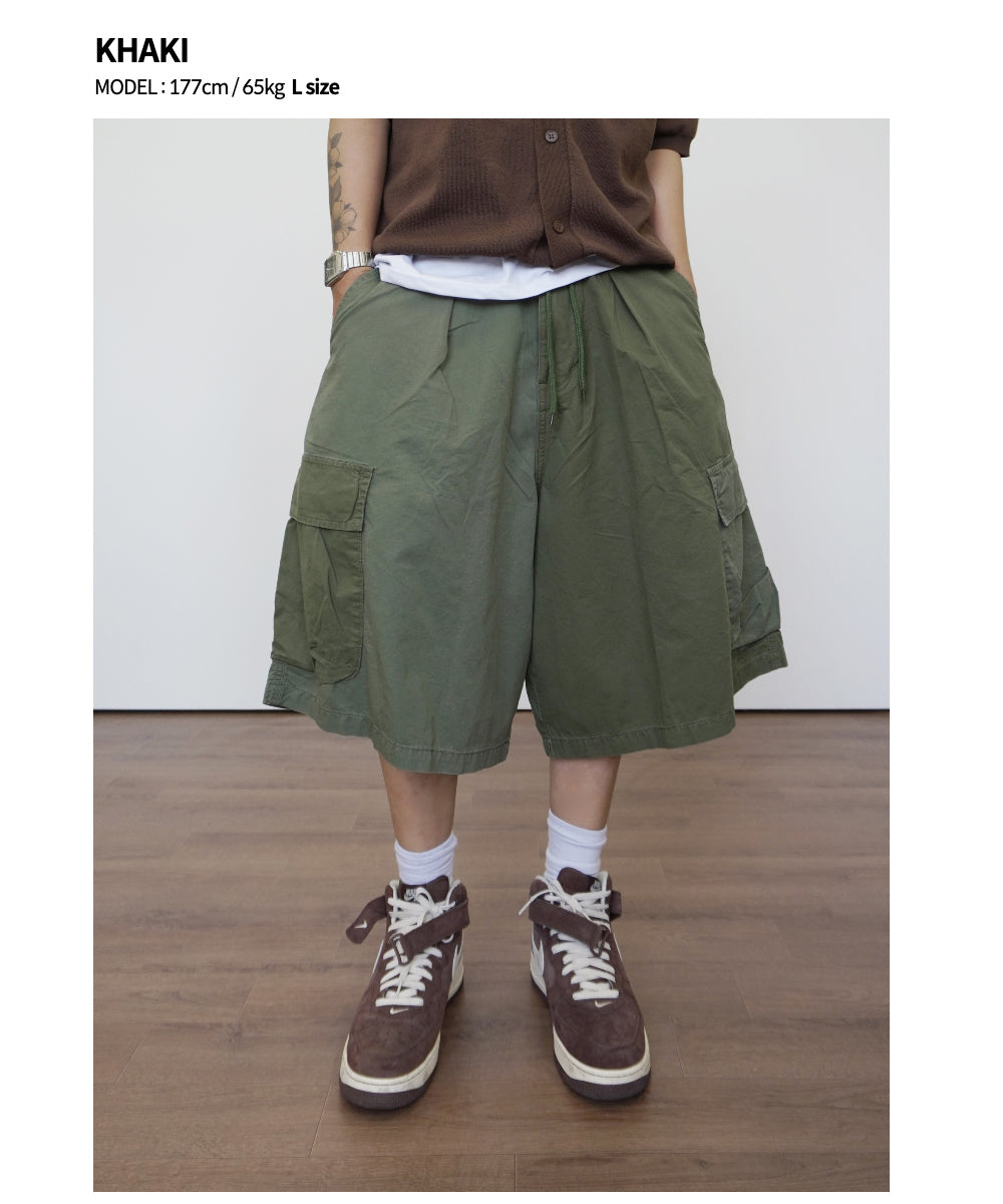 【DISCERNMENT】Color Matching American Casual Cargo Bermuda DISCERNMENT】Color Matching American Casual Cargo Bermuda