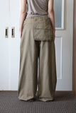 Work belted cotton pants