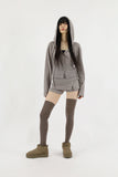 Ari snap hood zip-up