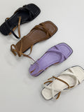 Ribbon strap flip-flop sandals