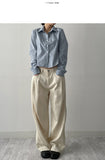 744 Tencel pleated wide pants