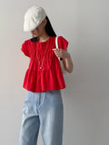 [unisex] Back pin tuck gradient wide denim