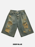 Melan Destroyed Bermuda Denim Pants
