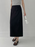 Lauder linen H-line long skirt