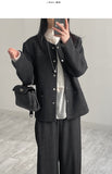 Snap half tweed jacket