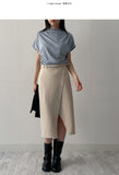 [Belt SET] Turin H-line wrap skirt