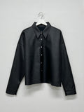Leather Overfit Crop Shirt