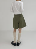 Lip pocket cotton shorts pants