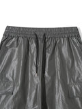 Glossy Parachute Coating Bermuda Pants