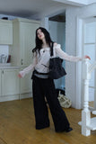 Nylon studded shoulder bag