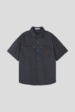 Rivet Patchwork Short Sleeve Shirt