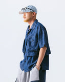 Ventilation Denim Half Shirt