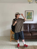 [unisex] Molpory Stripe Collar Short Sleeve Tee