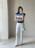Bare Stripe Cap Sleeveless Knit