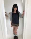 Wheat Roll-up Three Quarter T-shirt