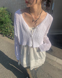 Luko Cable V Crop Cardigan