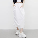 Poron string back slit pocket skirt