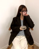 Leon two-button collar pocket loose-fit blazer jacket