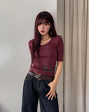 Macha crack numbering elbow length short sleeves