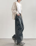 Soil Washing Cross Denim Pants