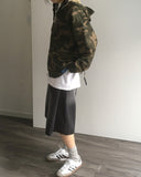 Teebu Camo Half Zip Hooded T-Shirt