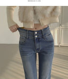 Pelvic Fever Brushed Span 2-Button Bootcut Denim Pants