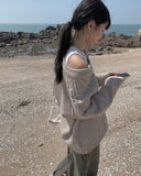 Mora cable long V knit