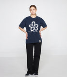 Big Spray Flower Smile Drawing Logo Short Sleeve Tee