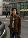Suede strap racer jacket