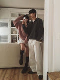 Basic Over Fit High-Neck Half Zip-Up Knit