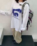 [unisex] Shimoko Spray Printing Long Sleeve Over Tee