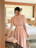 Poen Chiffon Shirring Flare One Piece