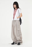 Trudy pintuck balloon wide shirring cargo pants