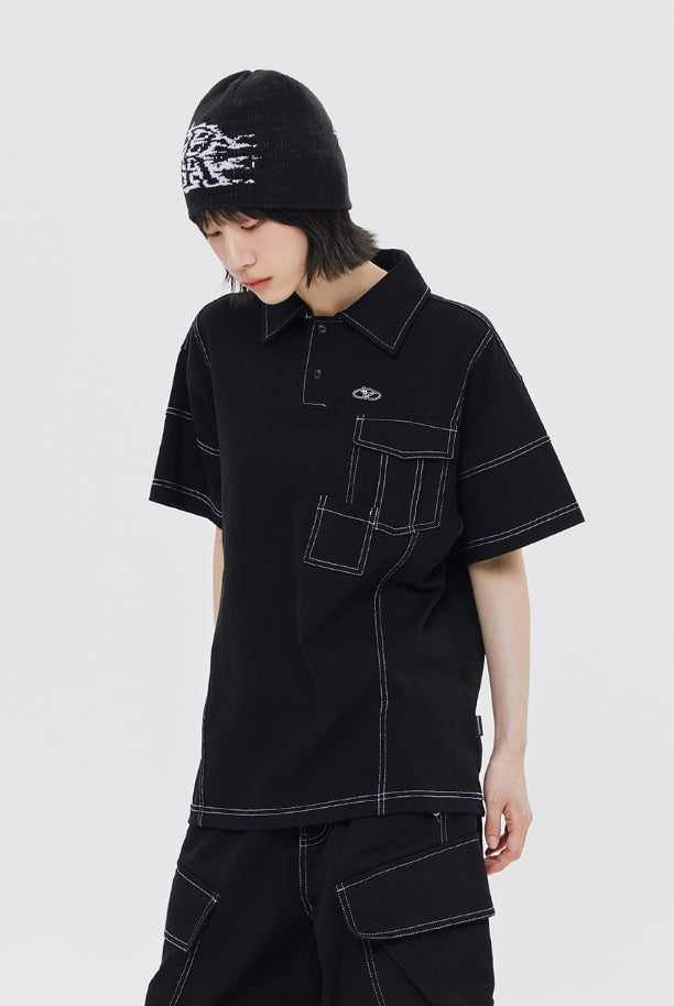 ROMANTIC CROWN ♥ DOUBLE POCKET STITCH PIQUE SHIRT DOUBLE POCKET STITCH PIQUE SHIRT - ROMANTIC CROWN | 60