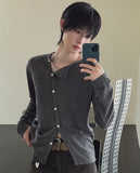 Root Diagonal Button Muscle Fit Cardigan