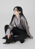 Cuff silky blouse