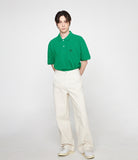 Clover Smile Embroidery Pique Short Sleeve T-shirt