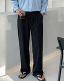 Wrinkle One-Tuck Semi-Wide Banding Slacks