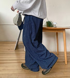[BAONHAUS] Fenmi Stripe Banding Wide Pants