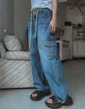 Pete Stopper Wide Denim Cargo Pants