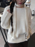 Onu Button Round Knit Muffler Set