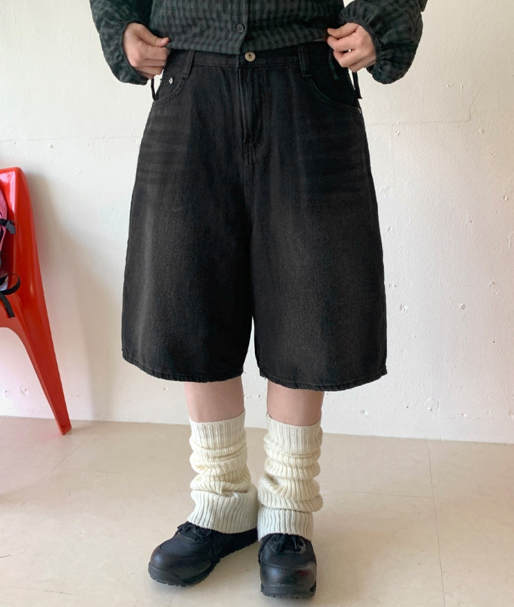 【BAON】Leha Washing Half Denim Pants BAON (バオン) - レハウォッシュ加工ハーフデニムパンツ / Leha