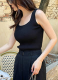 Breen Rib Square Knit Sleeveless