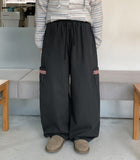 [BAONHAUS] Legen zipper cargo peach fuzz banding pants