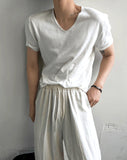 Ice Tencel V-neck Short Sleeve Knit