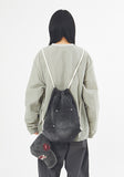 Denim rope string gymsack backpack