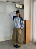 Dadin Cargo Wide Cut Cotton Pants